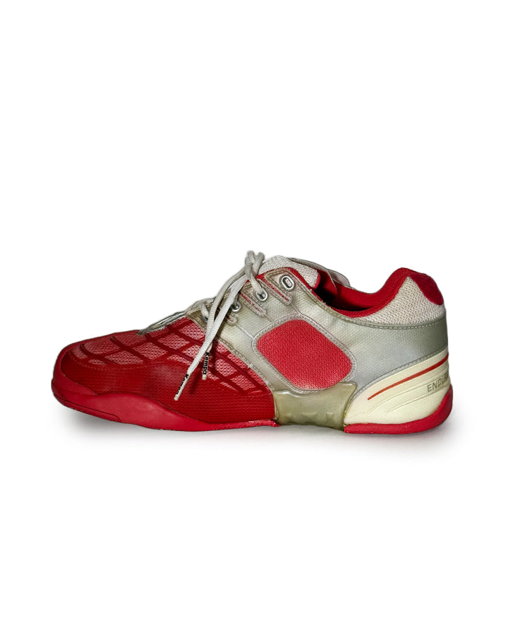Red and White Badminton Shoes