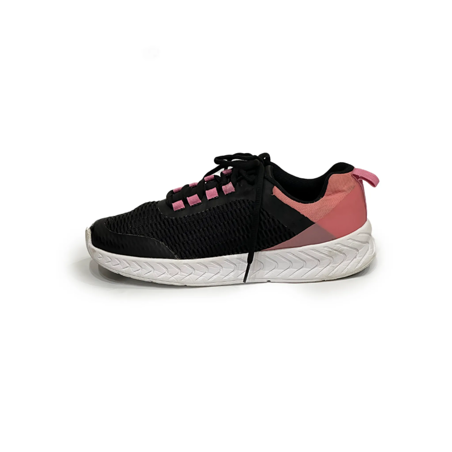 Ladies VTY Black/ Pink Lace-up Trainers