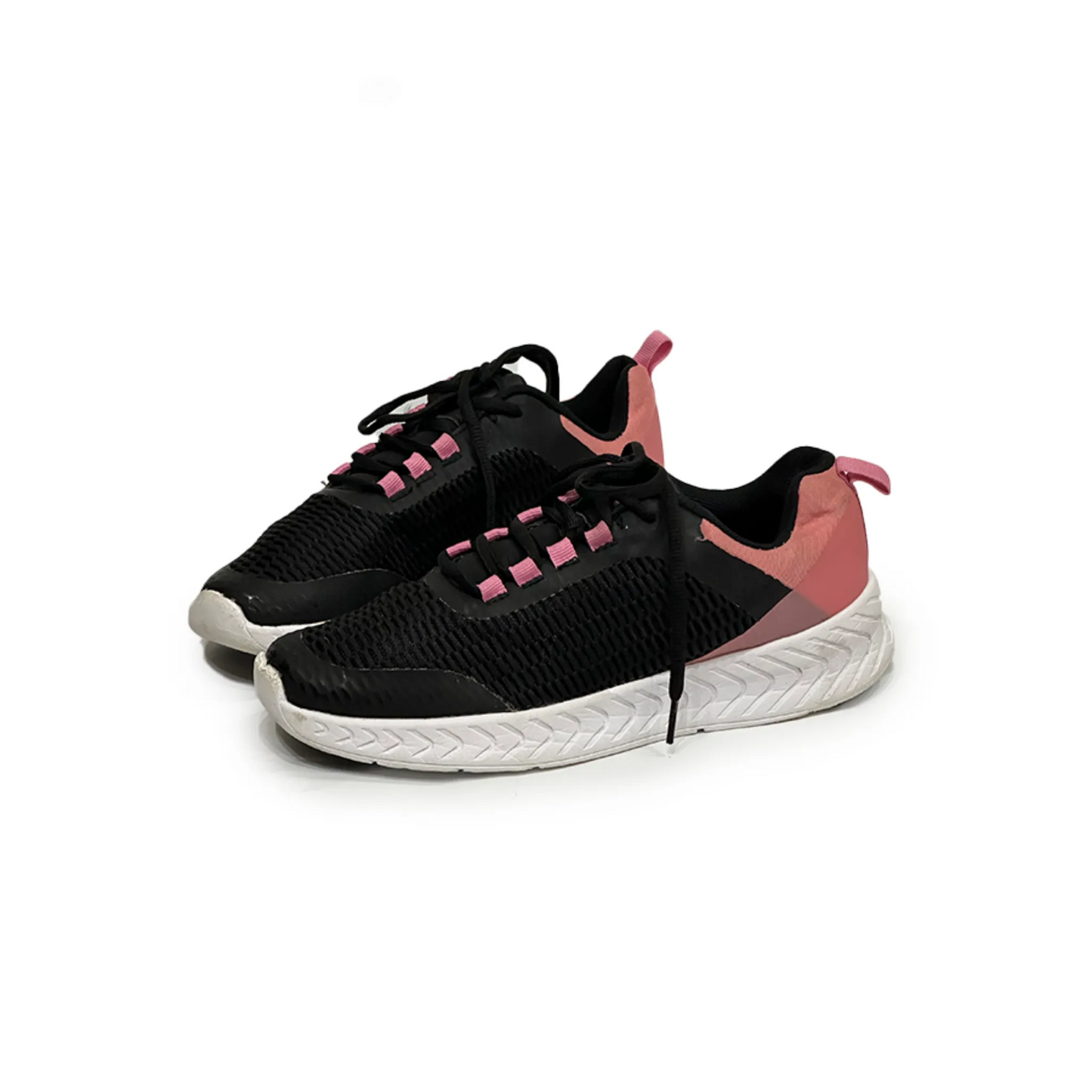 Ladies VTY Black/ Pink Lace-up Trainers